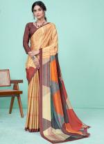 Soft Crepe Multi Colour Casual Wear Printed Saree